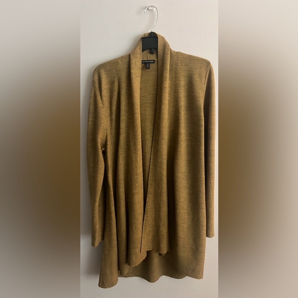Eileen Fisher Duster / Sweater ~ Copper~ Size L ~ Merino Wool ~ EUC